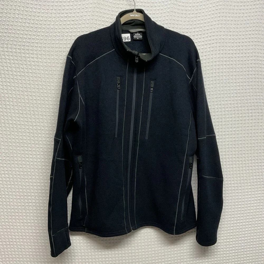 Kuhl Interceptr Fleece Jacket Mens XL Ink Black Full Zip Mockneck Hiking Outdoor